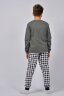Пижама с брюками для мальчика 92213 темно-серый меланж/черная клетка