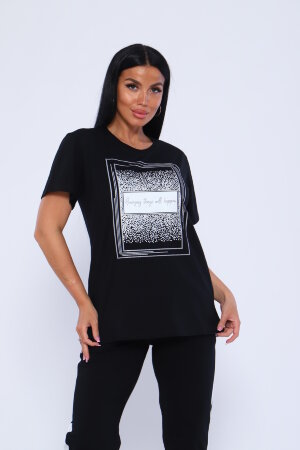 Женский костюм с брюками 65061 черный