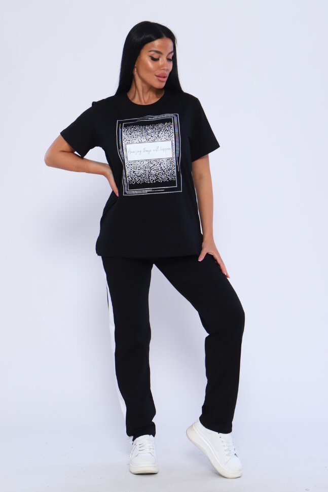 Женский костюм с брюками 65061 черный