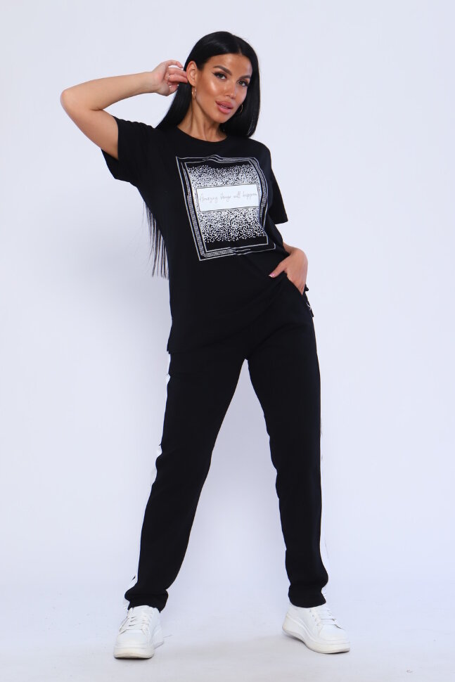 Женский костюм с брюками 65061 черный