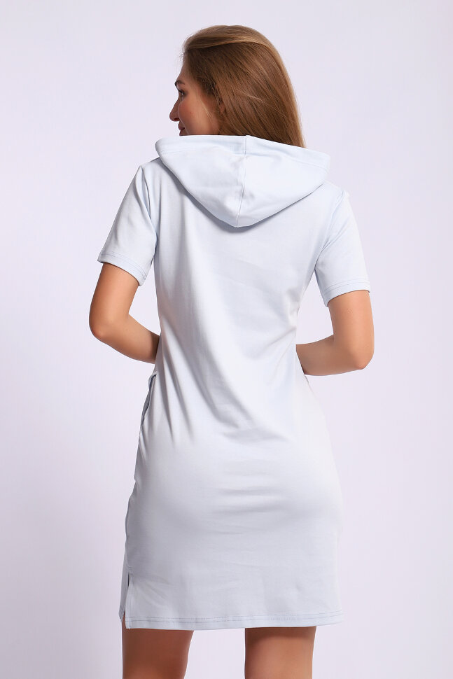 Платье женское ЕПЛ-1055 серо-голубой