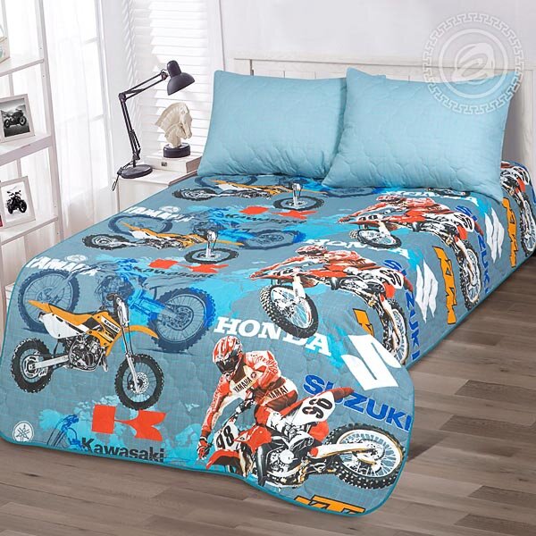 Покрывало стеганое Мотокросс, поплин