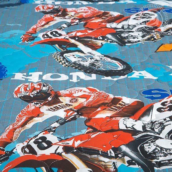 Покрывало стеганое Мотокросс, поплин