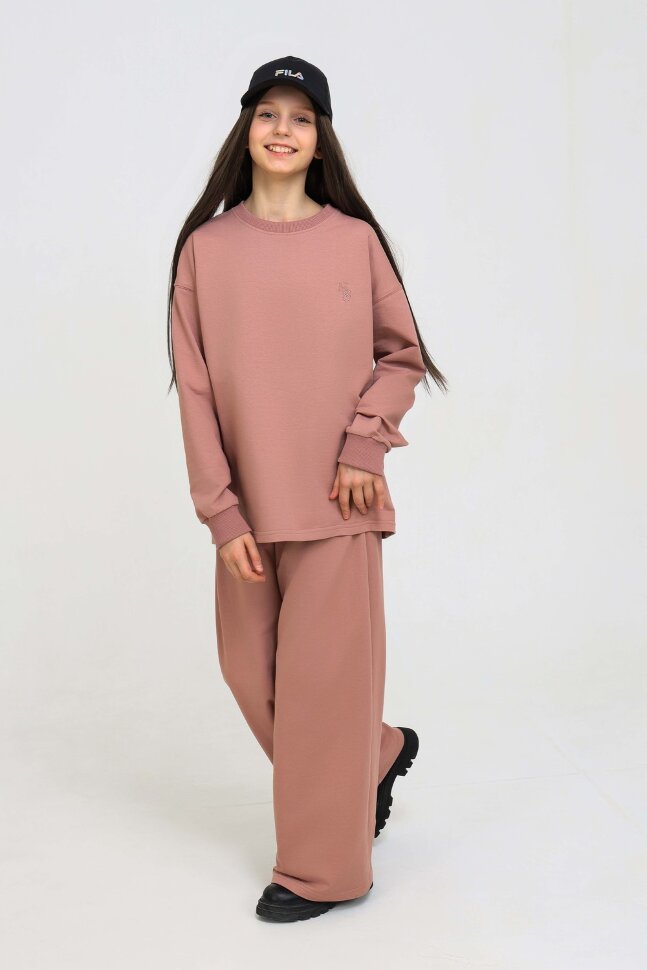 Костюм с брюками для девочки 1585 пудра