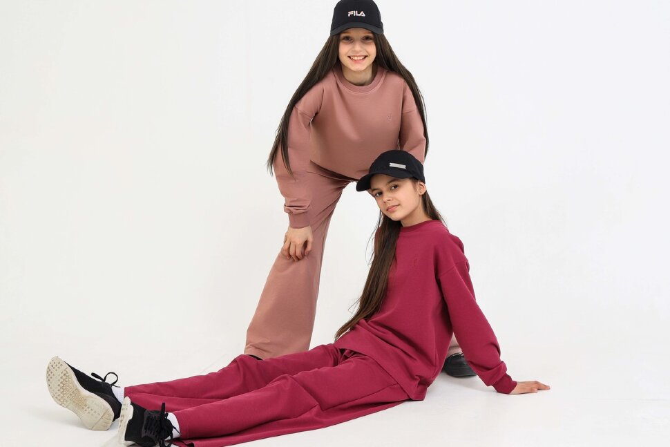 Костюм с брюками для девочки 1585 пудра