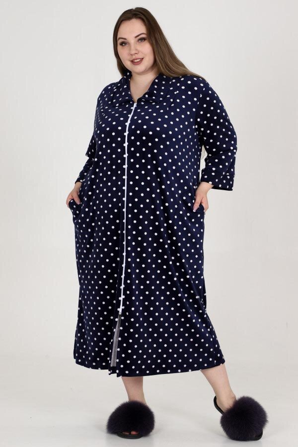 Халат велюр горох ХГ-019-3