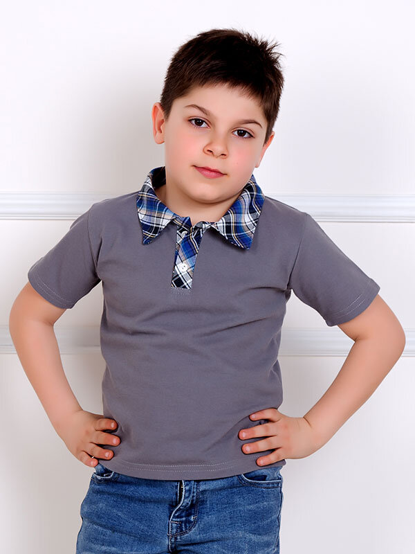 Футболка детская Поло (серый)