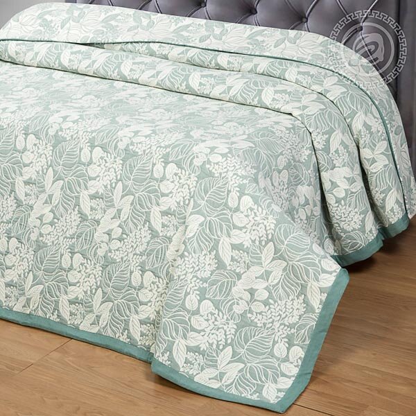 Покрывало Ясмина зеленое, жаккард