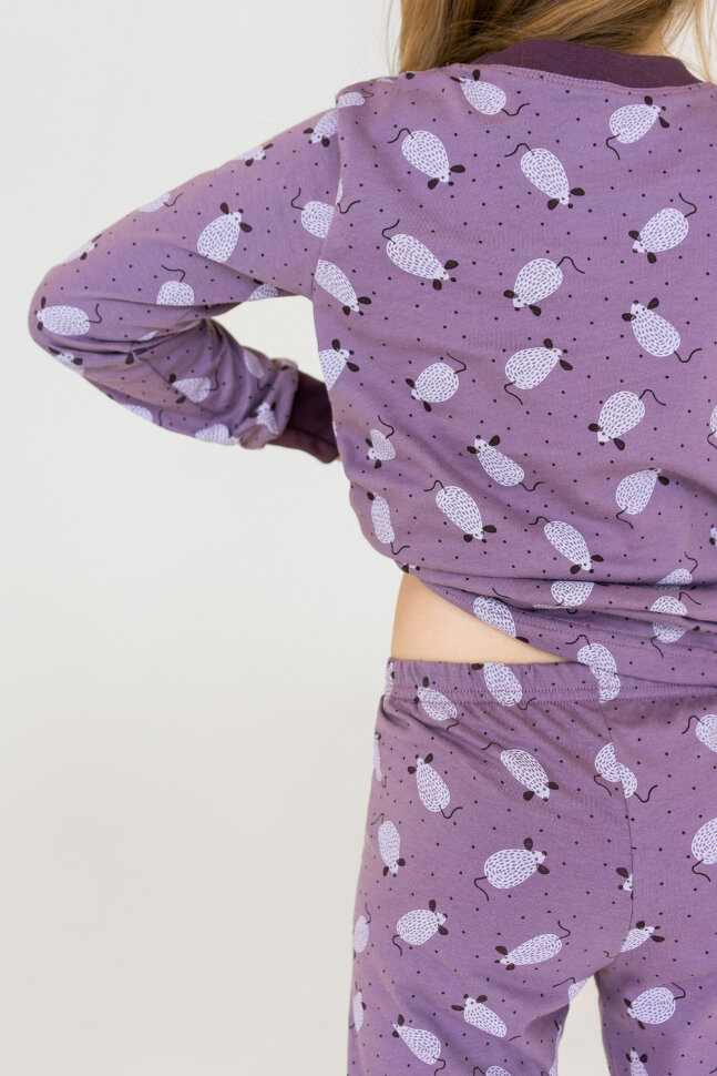 Детская пижама с брюками Сладкий сон мыши на кофейном