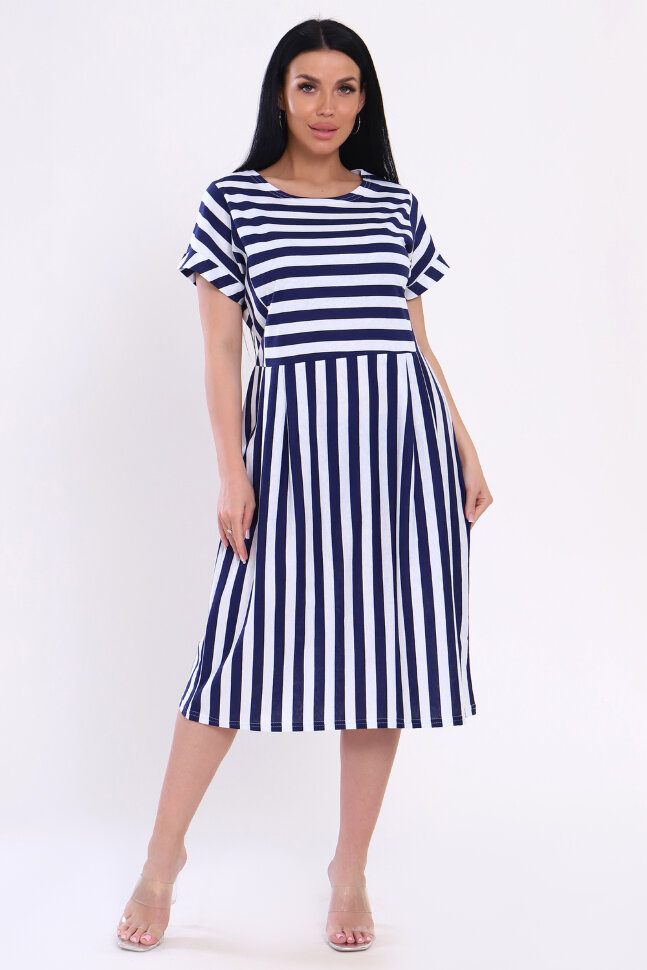 Платье женское 82054 полоса синяя