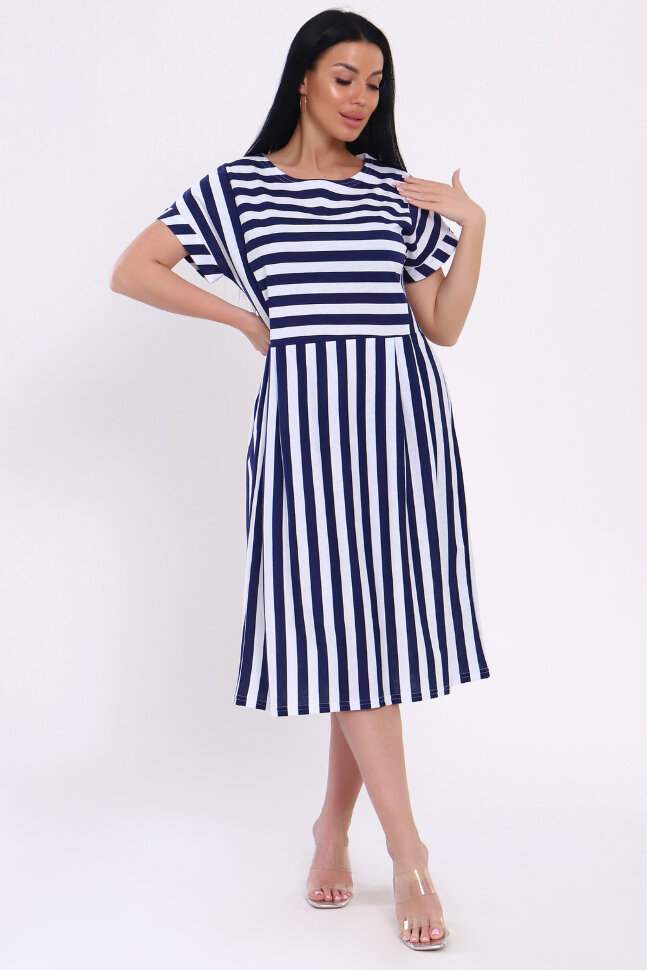 Платье женское 82054 полоса синяя