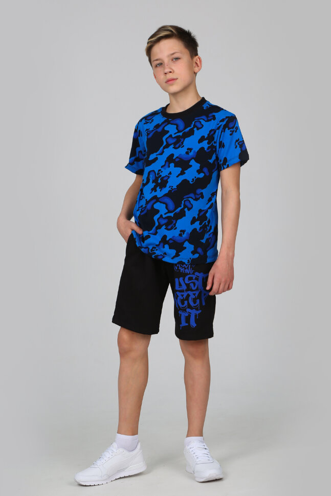 Костюм с шортами для мальчика Вулкан синий