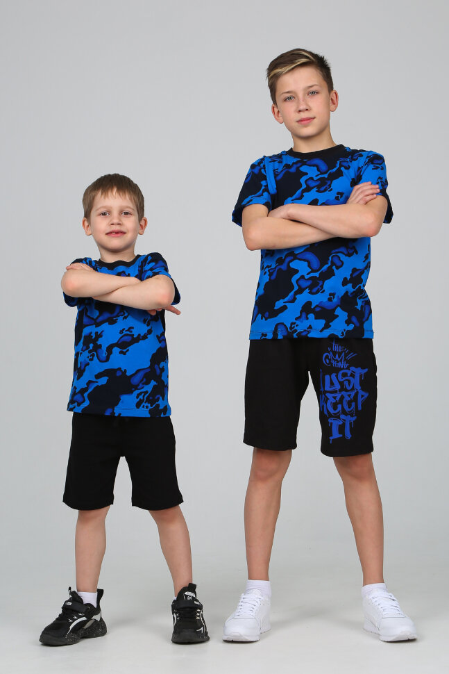 Костюм с шортами для мальчика Вулкан синий