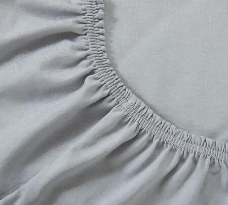 Простыня на резинке Серая, трикотаж