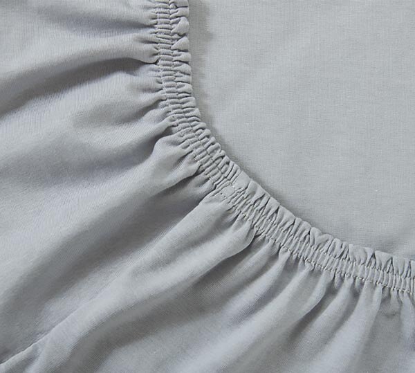 Простыня на резинке Серая, трикотаж