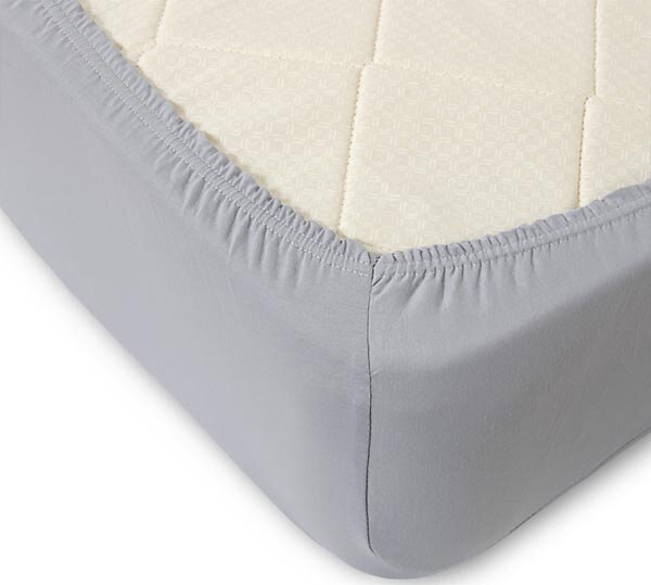 Простыня на резинке Серая, трикотаж