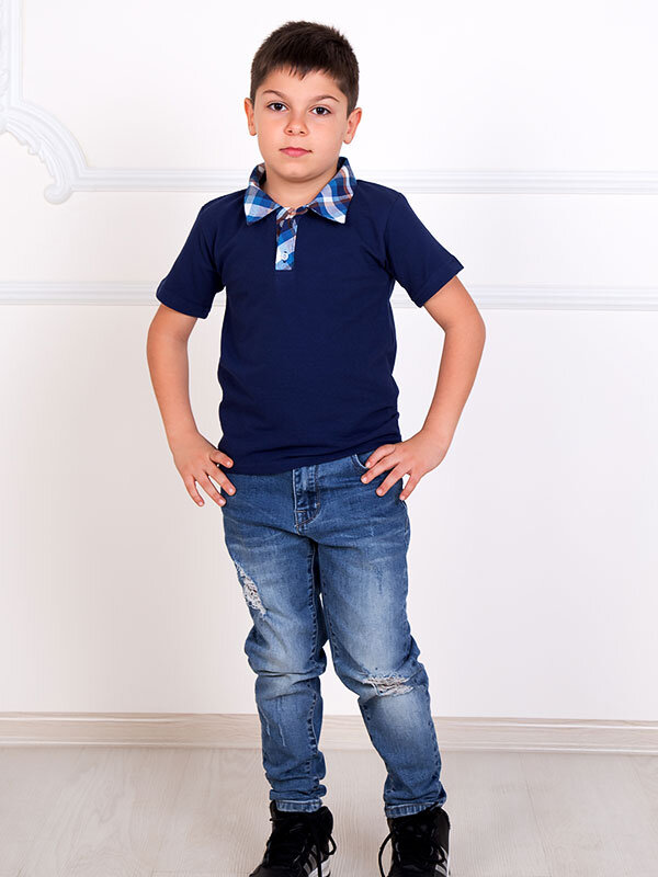 Футболка детская Поло (темно-синий)