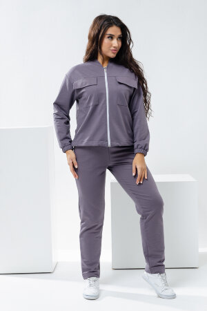 Женский костюм с брюками 24778 серый