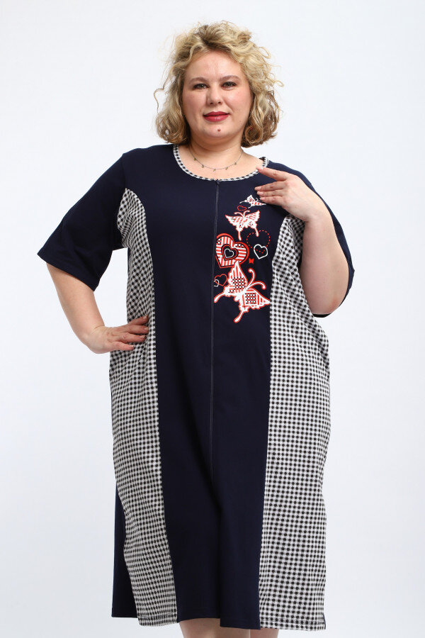 Халат Дженни темно-синий ХГ-076