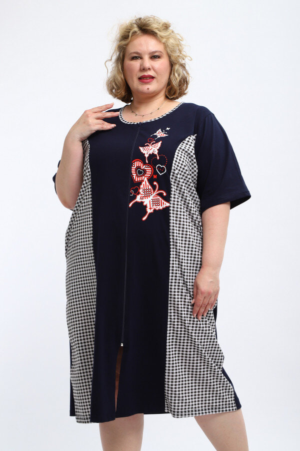 Халат Дженни темно-синий ХГ-076