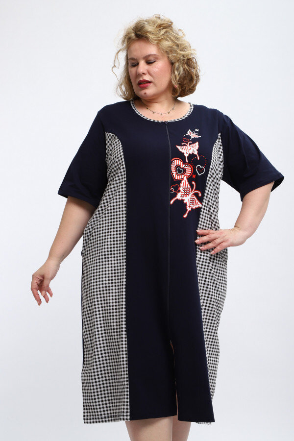 Халат Дженни темно-синий ХГ-076