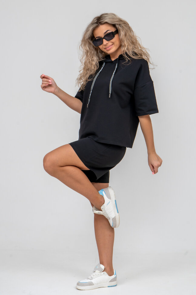 Женский костюм с шортами 36637 черный