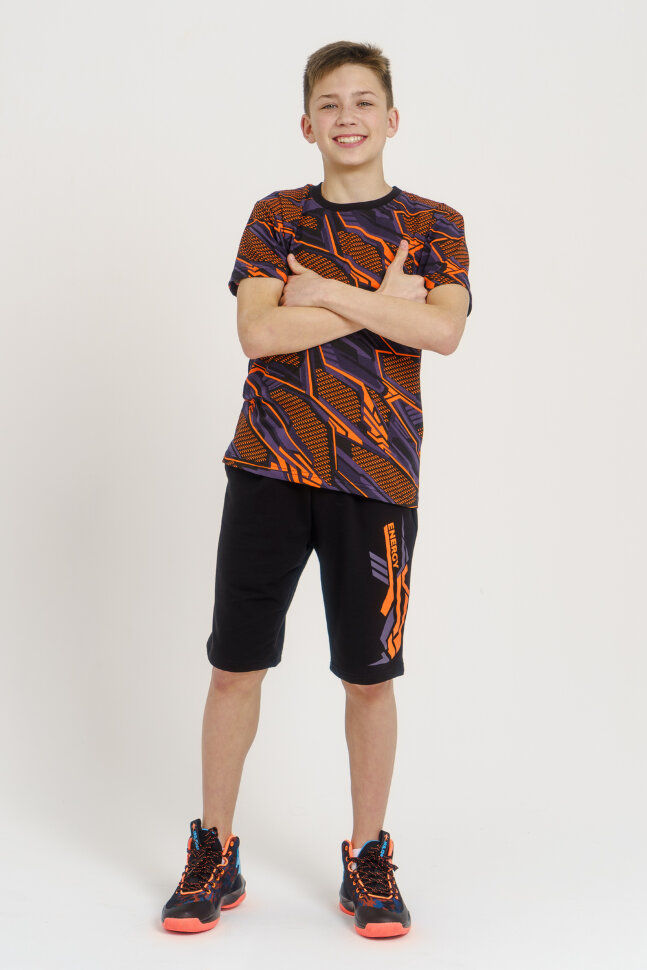 Костюм с шортами для мальчика Грани оранжевый