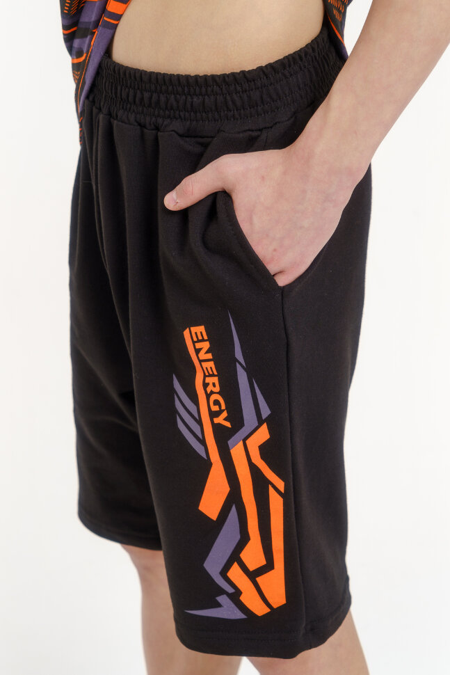 Костюм с шортами для мальчика Грани оранжевый