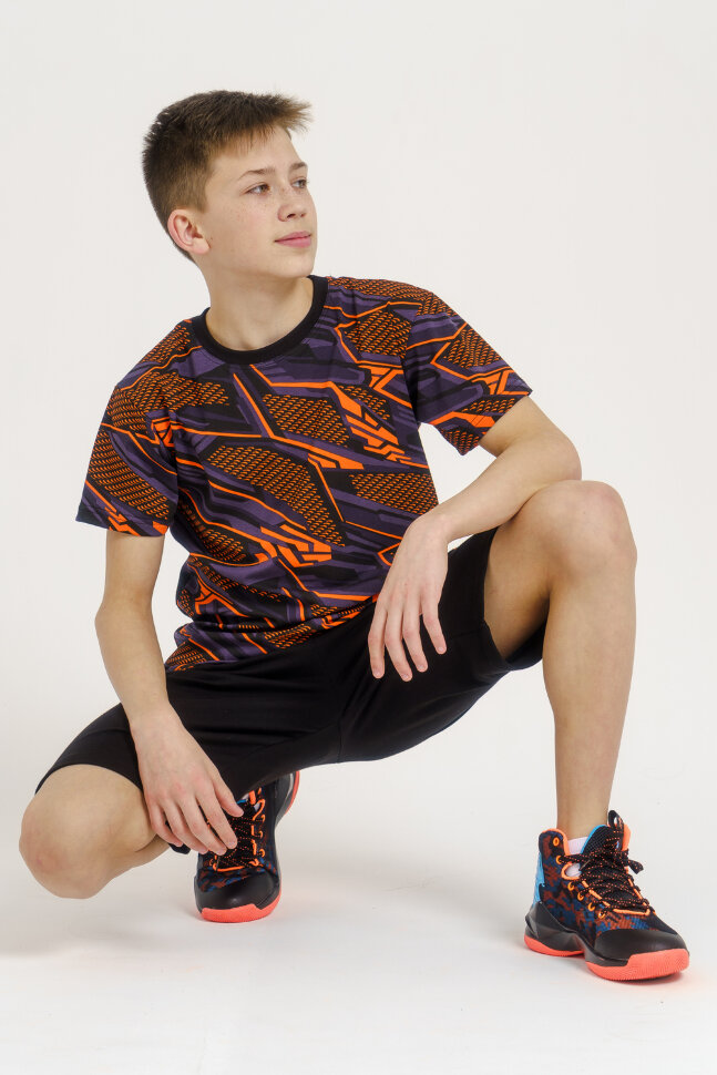 Костюм с шортами для мальчика Грани оранжевый