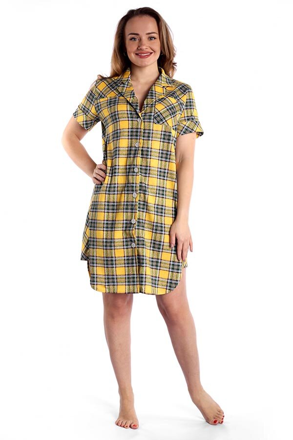 Халат Герда желтая клетка К-147