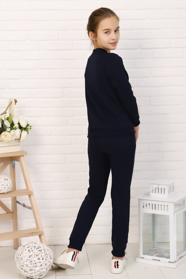 Костюм с брюками для девочки 2450 темно-синий
