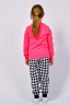 Пижама с брюками для девочки 91220 ярко-розовый/черная клетка