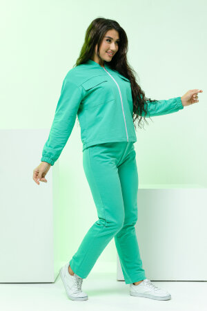 Женский костюм с брюками 24778 зеленый