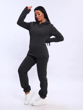 Женский костюм с брюками 19130 антрацит меланж