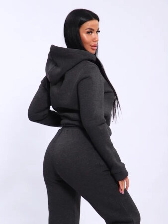 Женский костюм с брюками 19130 антрацит меланж