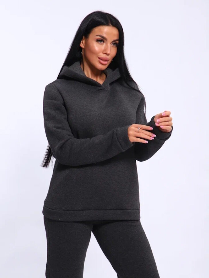 Женский костюм с брюками 19130 антрацит меланж