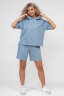 Женский костюм с шортами 36637 серо-голубой