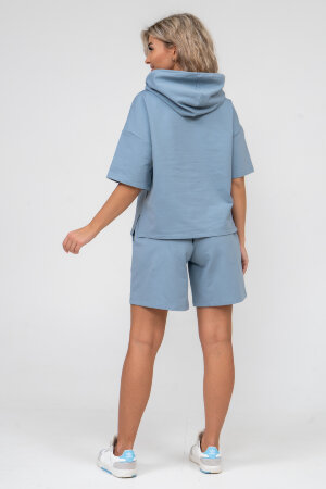 Женский костюм с шортами 36637 серо-голубой