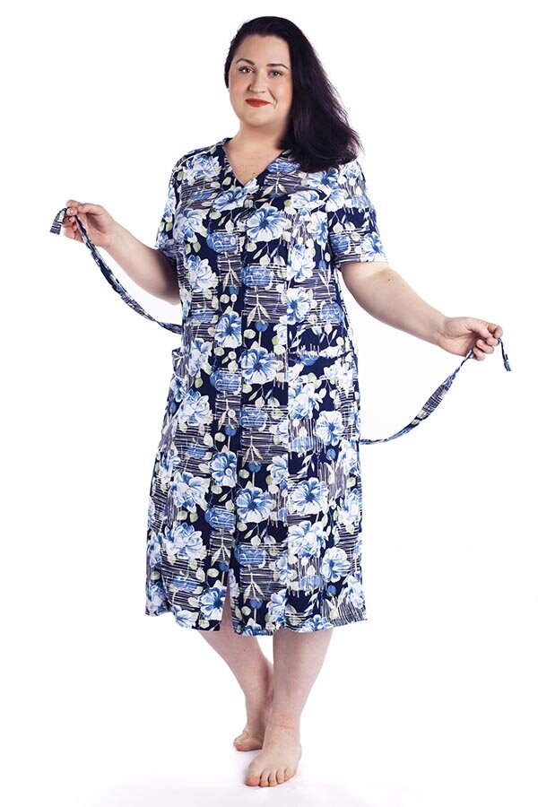 Халат Классика пион голубой К-253/1