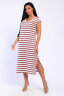 Платье женское 82060 полоса пыльная роза