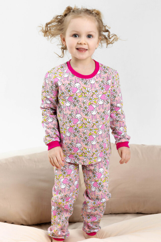 Пижама с брюками для девочки Лавруша с начесом