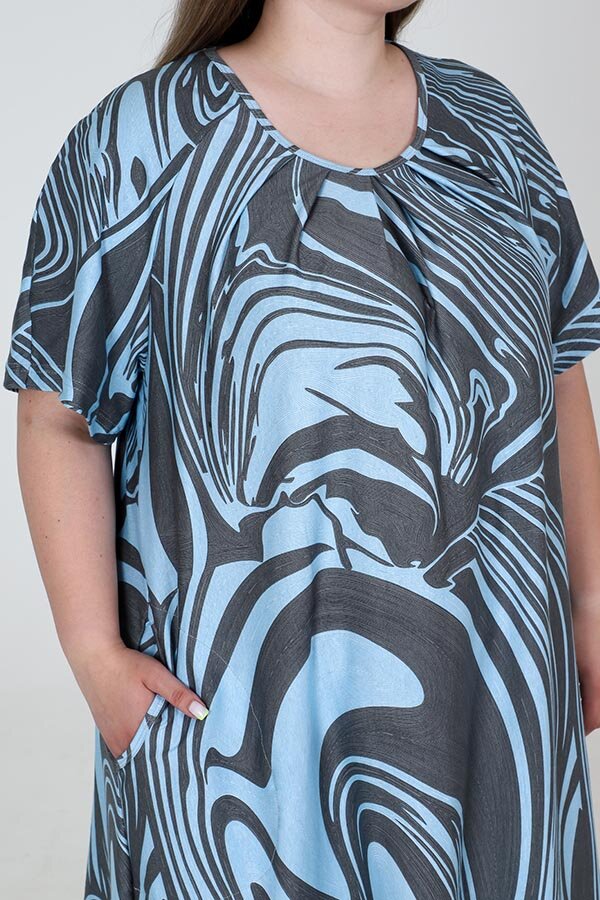 Платье Волна голубой ПГ-238