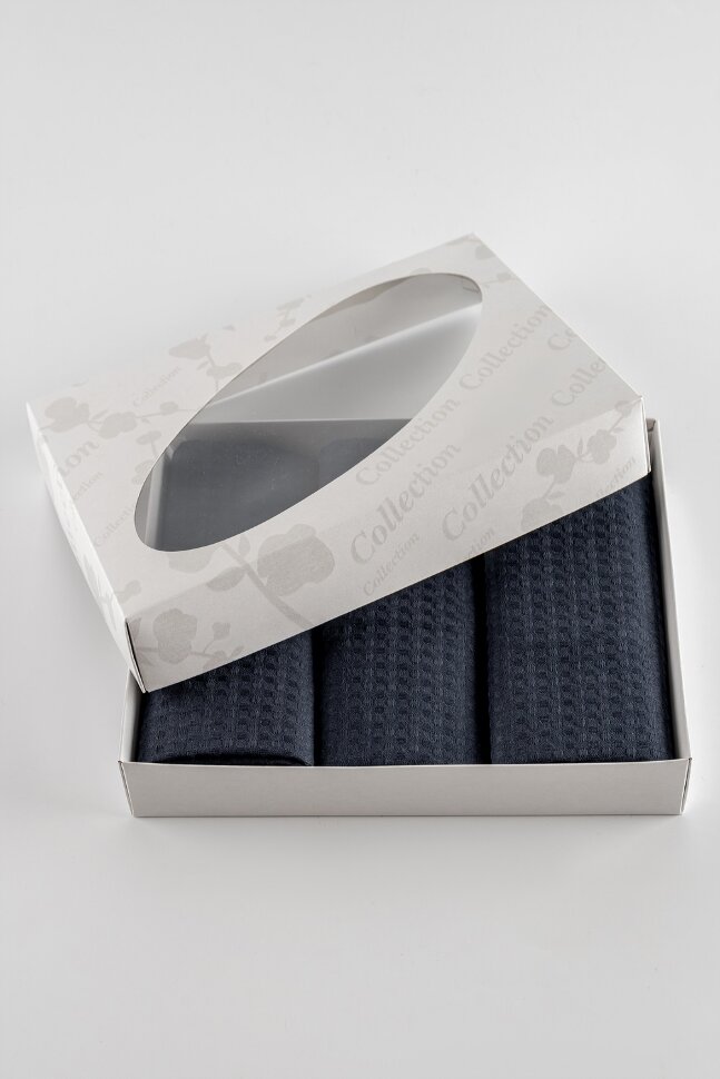 Полотенце кухонное в подарочном коробе графит