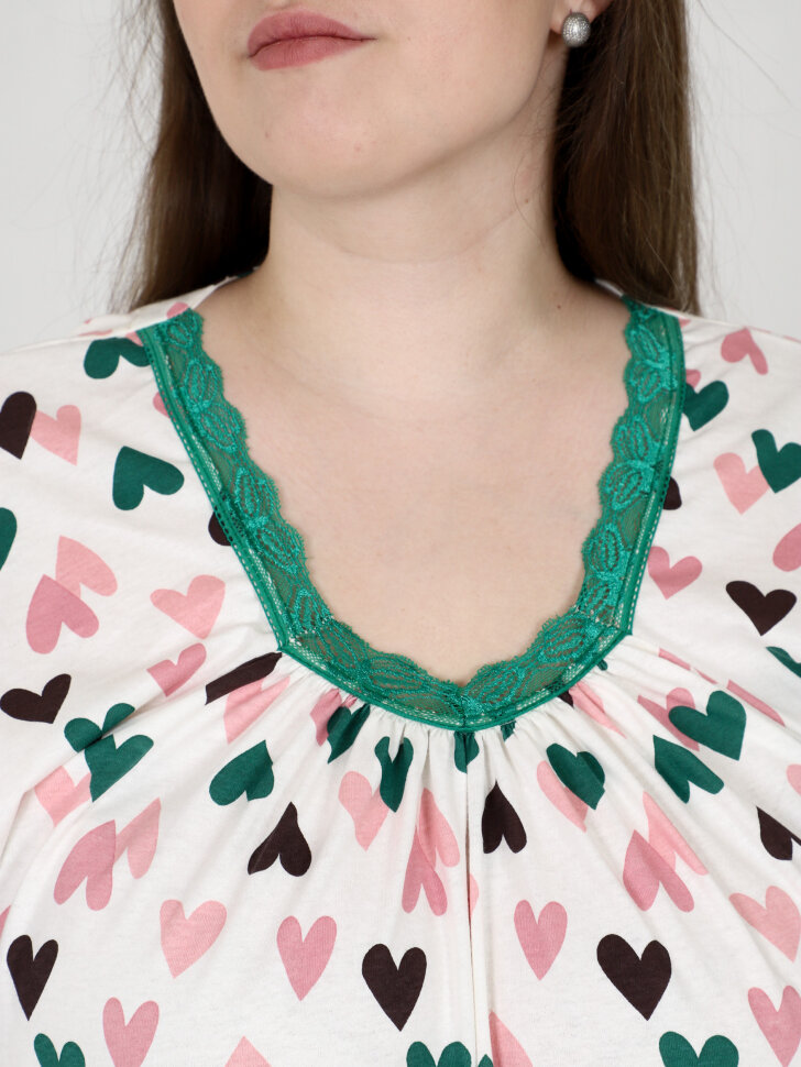 Сорочка Фламинго сердечки НАТ-15