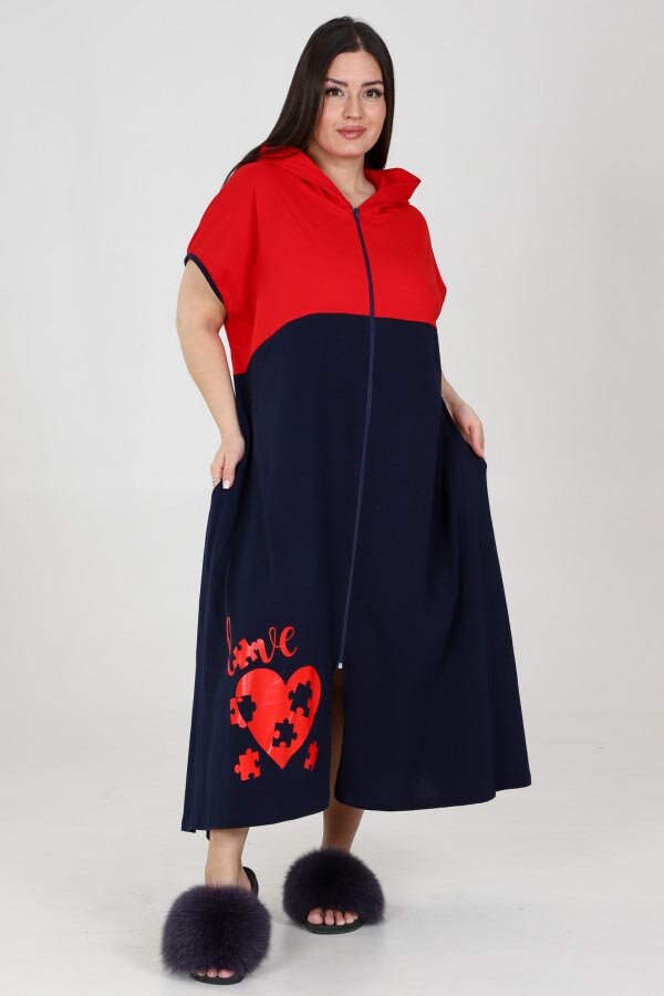 Халат Горячее сердце красный ХГ-311