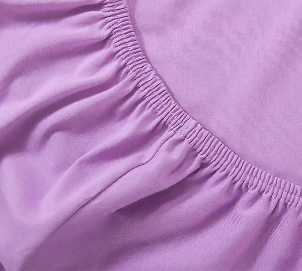 Простыня на резинке Сиреневая, трикотаж