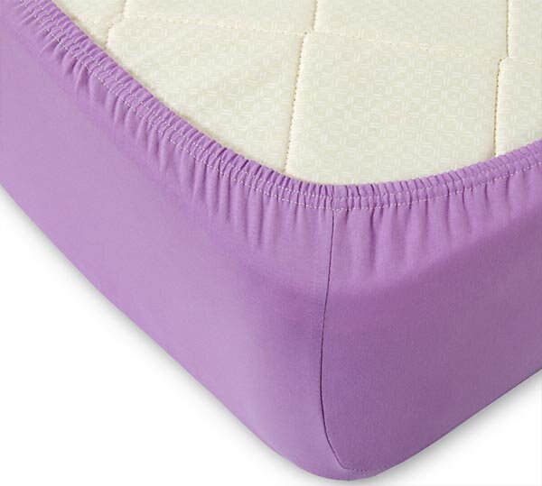 Простыня на резинке Сиреневая, трикотаж