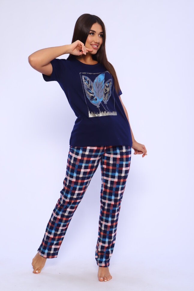 Женский костюм с брюками 65028 оранжевый