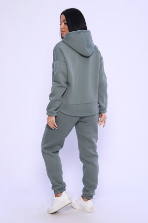 Женский костюм с брюками 80027 оливковый