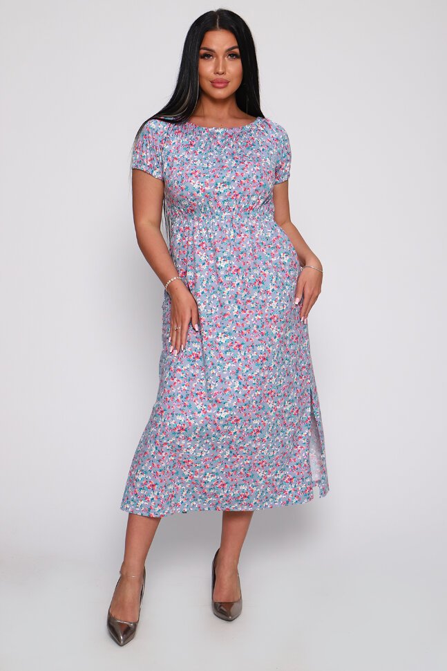 Платье женское 71068 серо-голубой